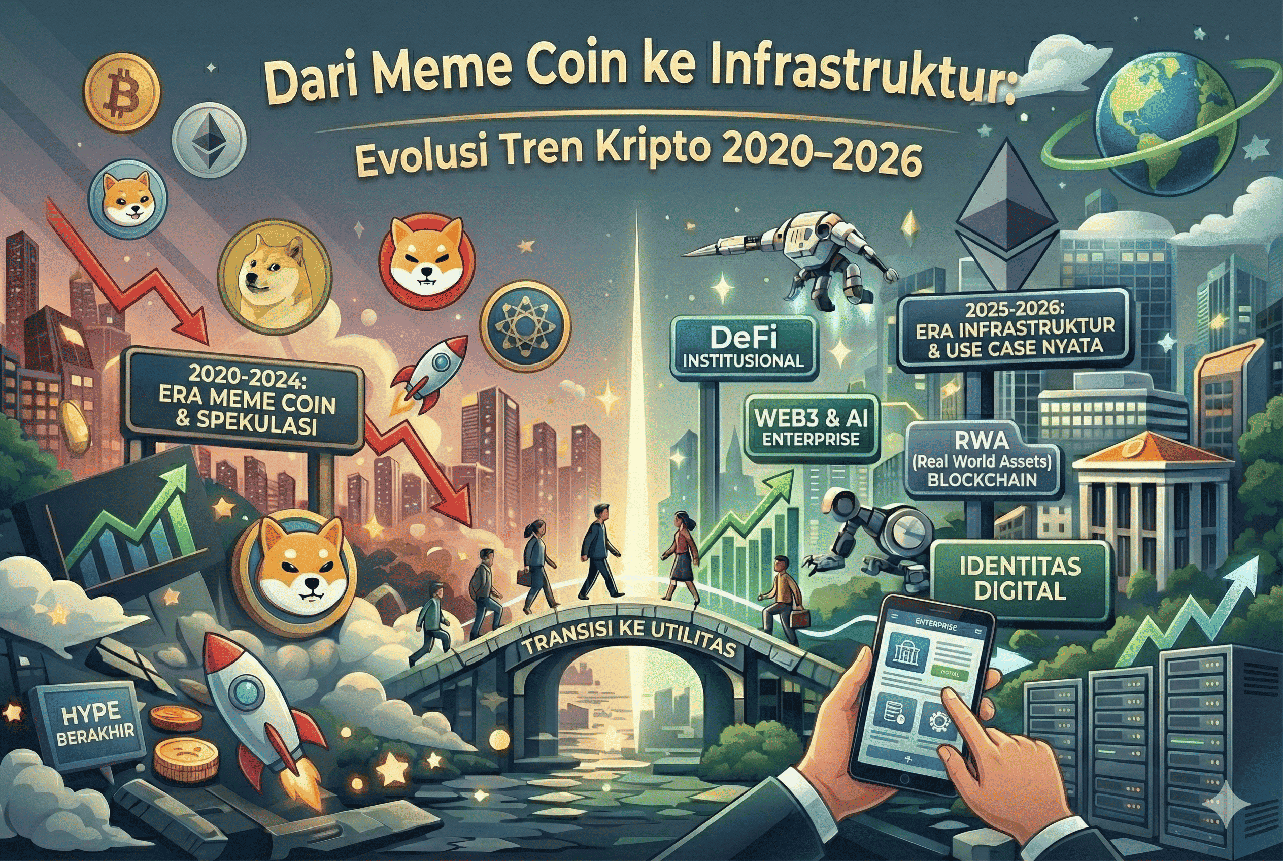 Dari Meme Coin ke Infrastruktur: Evolusi Tren Kripto 2020–2026